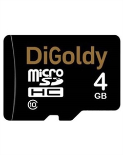 Карта памяти microSDHC (Class 10) 4GB + адаптер [DG004GCSDHC10-AD] Digoldy