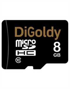 Карта памяти microSDHC (Class 10) 8GB + адаптер [DG008GCSDHC10-AD] Digoldy