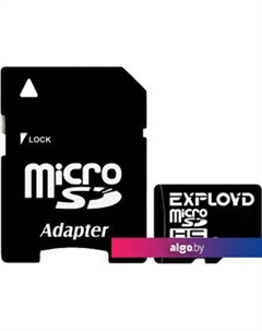 Карта памяти microSDHC (Class 10) 4GB + адаптер [EX004GCSDHC10] Exployd