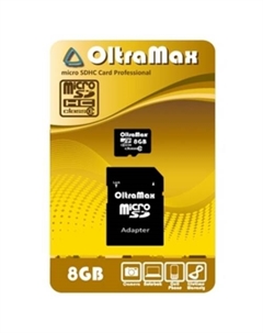 Карта памяти microSDHC Class 10 8GB +адаптер Oltramax