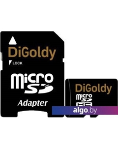 Карта памяти microSDHC (Class 10) 32GB + адаптер [DG032GCSDHC10-AD] Digoldy