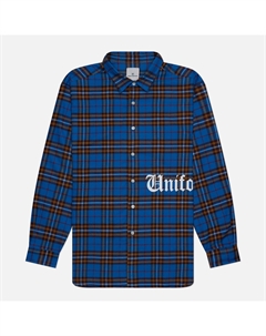 Мужская рубашка Flannel Check Gothic Logo Baggy Uniform experiment