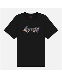 Женская футболка Printed Floral & Rhinestone Logo Oversized Evisu