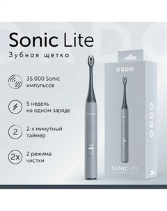 ORDO Электрическая зубная щетка Sonic Lite с 2 режимами, таймером и кабелем для зарядки Ordo