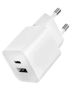 Сетевое зарядное G-Charge USB-C+USB-A 20W (белый) Vlp