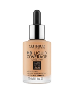 Тональная основа с матовым финишем HD Liquid Coverage Foundation Catrice