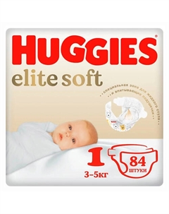 Подгузники Elite Soft для новорожденных 3-5кг 84.0 Huggies