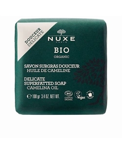 Мыло очищающее для чувствительной кожи лица и тела Bio Organic Delicate Superfatted Soap Nuxe