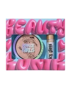 Набор декоративной косметики Хайлайтер Space Girls тон 03 + Блеск для губ Juicy тон 01 Beauty bomb