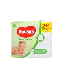 Влажные салфетки Ultra Comfort с алоэ 168.0 Huggies