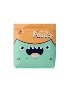 Подгузники-трусики Premium baby Pants размер XXL ( вес 16-20 кг) 36.0 Supergreen