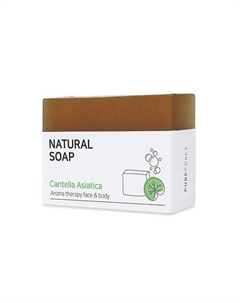 Мыло твёрдое с центеллой азиатской Natural Soap Centella Asiatica Pureforet