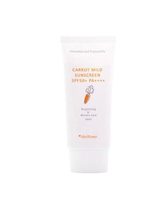 Крем для лица солнцезащитный с экстрактом моркови Carrot Mild Sunscreen SPF 50+ PA++++ Bellflower