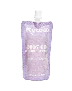 Масло для тела для расслабления и омоложения с лавандой и кокосом Body Oil Coconut + Lavender Ecococo