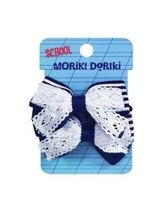 Сине-белые бантики на резинке SCHOOL Collection Blue&White bows elastic Moriki doriki