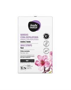 Восковые полоски для депиляции для лица с миндальным маслом Wax Strips Hair Removal Face Body natur