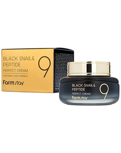 Крем для лица омолаживающий с комплексом из 9 пептидов Black Snail & Peptide Perfect Cream Farmstay