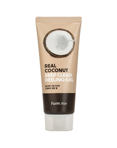 Гель для лица отшелушивающий с экстрактом кокоса Real Coconut Deep Clear Peeling Gel Farmstay