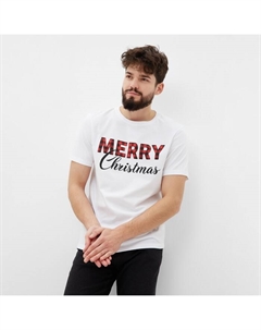 Футболка мужская "Merry Christmas" р.54, белый Kaftan