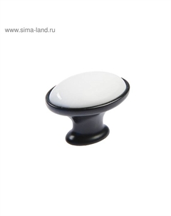 Ручка кнопка РК023BL LIGHT, чёрная с белой вставкой, 8 шт TMP Tundra