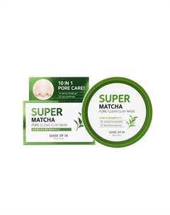 Маска для лица очищающая глиняная с экстрактом чая матча Super Matcha Some by mi