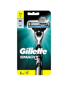 Бритва с 2 сменными кассетами Mach3 Gillette