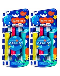 BEIBER Насадки для зубных щеток Oral-B детские с колпачками COLOR KIDS Beiber