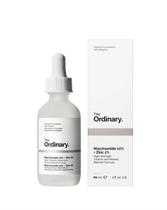 Балансирующая сыворотка Niacinamide 10% + Zinc 1%, против несовершенств 60.0 The ordinary