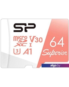 Карта памяти Superior A1 microSDXC SP064GBSTXDV3V20 64GB Silicon power