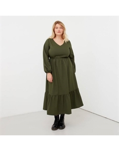 Платье женское миди plus-size, р.52, хаки Mist