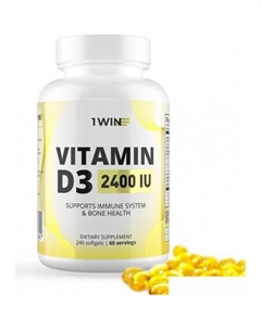 Витамины, минералы Vitamin D3 2400 ME (240 капсул) 1win