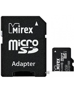 Карта памяти microSDHC UHS-I (Class 10) 16GB + адаптер [13613-ADSUHS16] Mirex