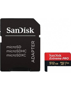 Карта памяти Extreme PRO microSDXC SDSQXCD-512G-GN6MA 512GB (с адаптером) Sandisk