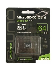 Карта памяти microSDXC QM64GMICSDXC10U1NA 64GB Qumo