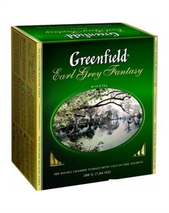 Черный чай Earl Grey Fantasy 100 шт Greenfield