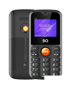 Кнопочный телефон BQ BQ-1853 Life (черный/оранжевый) Bq