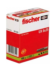 Дюбель универсальный UX 6 x 35 62754 (100 шт) Fischer