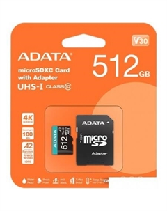 Карта памяти Premier AUSDX512GUICL10A1-RA1 microSDXC 512GB (с адаптером) Adata