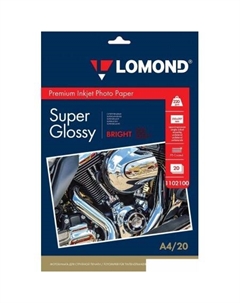 Фотобумага Bright Super Glossy A4 220 г/м2 20 л 1102100 Lomond