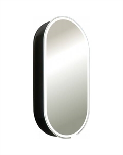 Шкаф с зеркалом Soho-Black 500x1000 LED-00002613 Silver mirrors