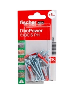 Дюбель-гвоздь DuoPower 6 x 30 S PH 535479 (12 шт) Fischer