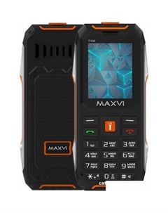 Кнопочный телефон Maxvi T100 (оранжевый)