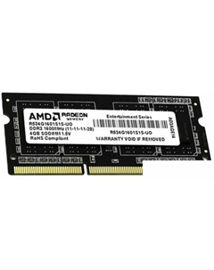 Оперативная память Radeon Entertainment 4GB DDR3 SO-DIMM (R534G1601S1S-UO) Amd