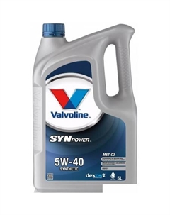 Моторное масло Synpower MST C3 5W-40 5л Valvoline