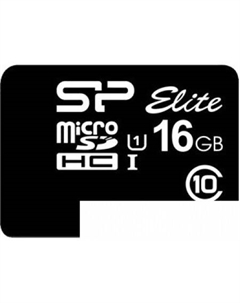 Карта памяти microSDHC Elite UHS-1 (Class 10) 16GB (SP016GBSTHBU1V10) Silicon power