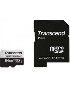 Карта памяти microSDXC TS64GUSD350V 64GB (с адаптером) Transcend