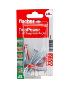 Дюбель-костыль EasyHook Angle DuoPower 8x40 K NV 557917 (4 шт) Fischer