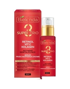 Сыворотка для лица Super Trio Retinol+Vit C+Kolagen Против морщин 30 мл Bielenda