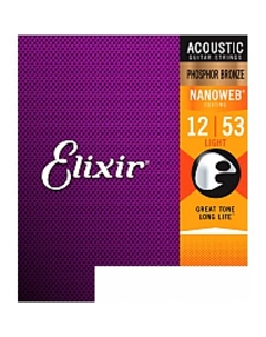 Струны для гитары 16052 12-53 Elixir strings