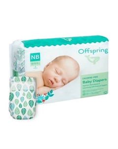 Подгузники, NB 2-4 кг Листочки 56.0 Offspring